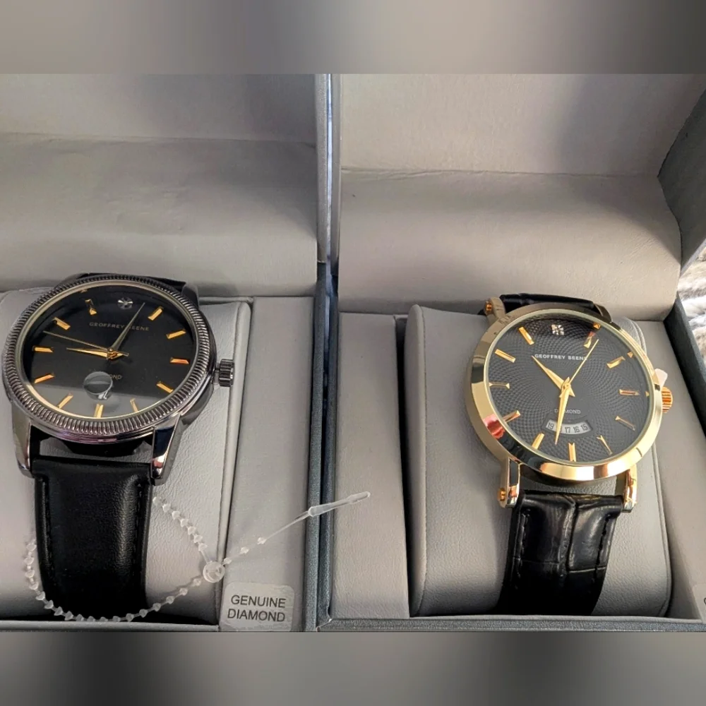 Geoffrey Beene Leather WATCHES... NEW - Picture 1 of 15
